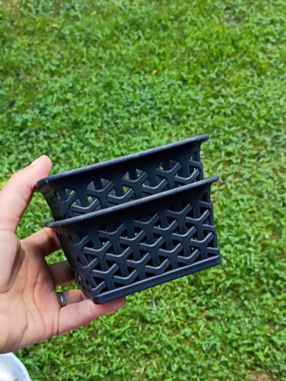 Black Plastic Stackable Storage Bins - Home Organization